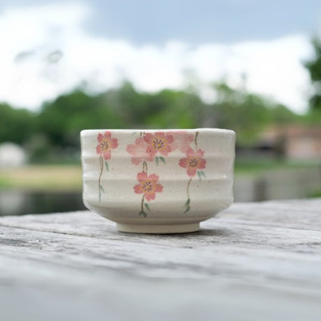 Shidare-Sakura Clay Matcha Bowl