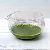 Textured Spouted Glass Matcha Bowl Pattern 1