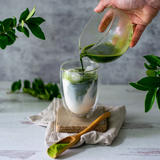 Textured Spouted Glass Matcha Bowl Pattern 1