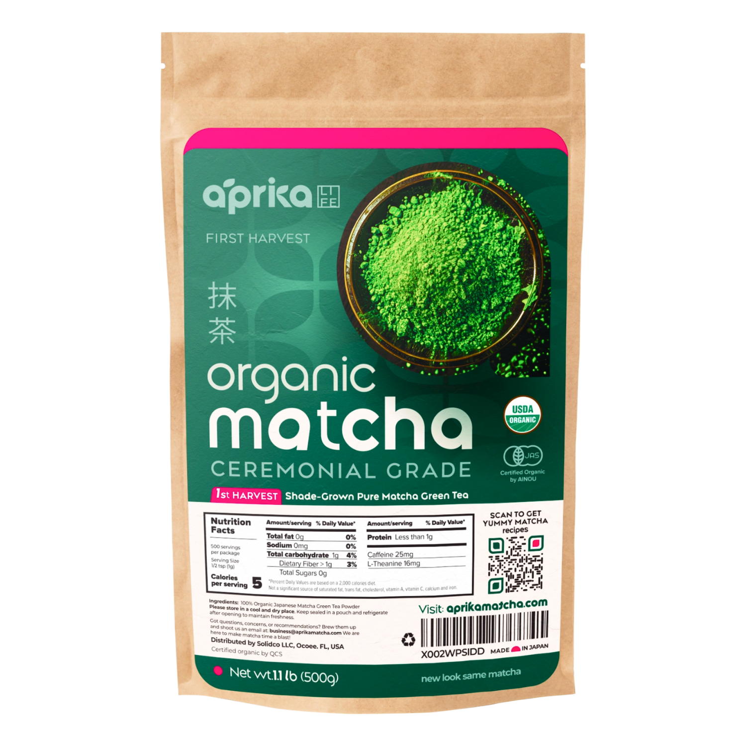 Organic Japanese Matcha Green Tea Powder (WHOLESALE) – Aprika Life Organic Japanese Matcha Green Tea Powder (WHOLESALE) – Aprika Life