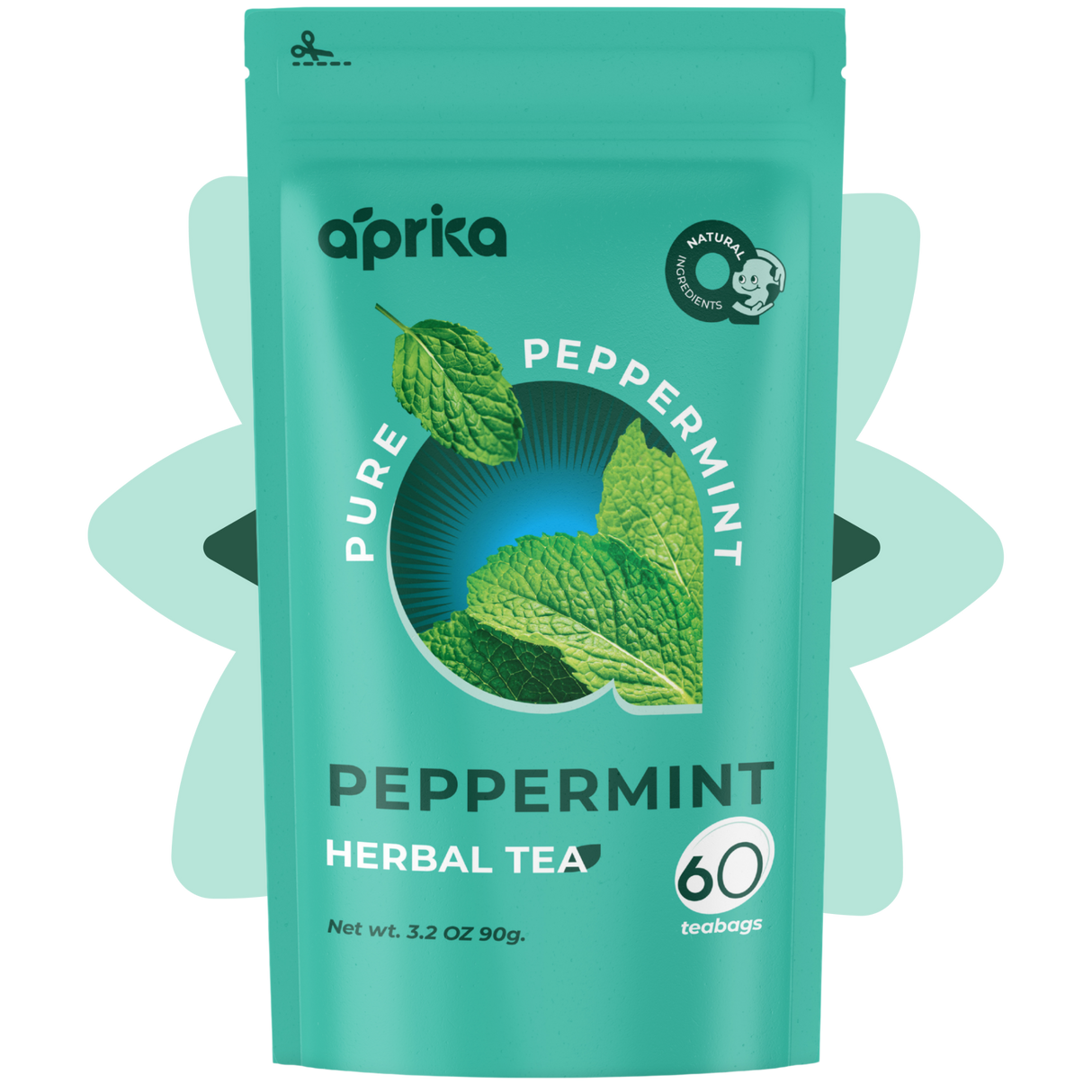 100% Pure Peppermint Herbal Tea, 60 Bags