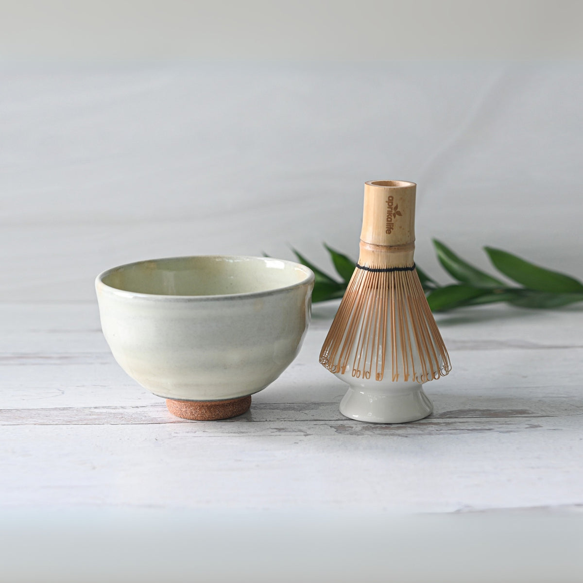 Kohiki Ceramic Matcha Bowl Bamboo Matcha Whisk Whisk Holder Set