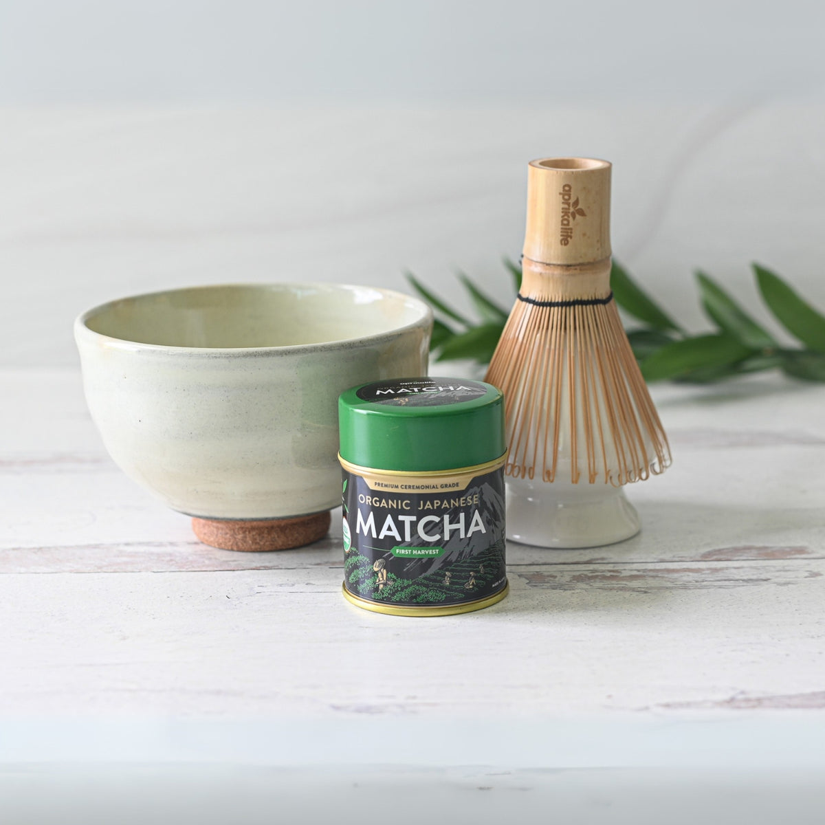 Kohiki Ceramic Matcha Bowl Bamboo Matcha Whisk Whisk Holder Organic Japanese Matcha Set