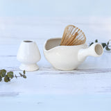 White Ceramic Matcha Bowl with Spout