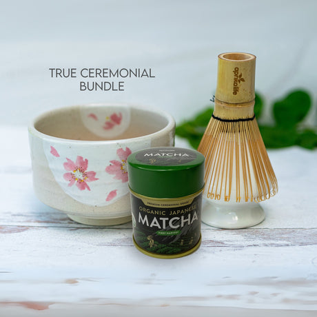 Beige Flowers Matcha Set