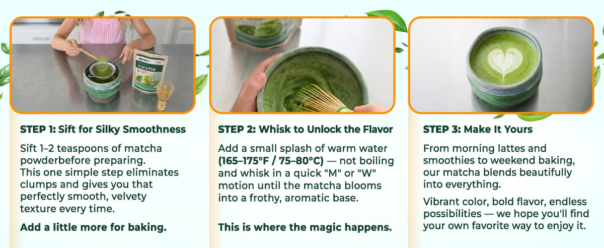 How to make Japanese matcha latte with culinary grade matcha powder step by step
