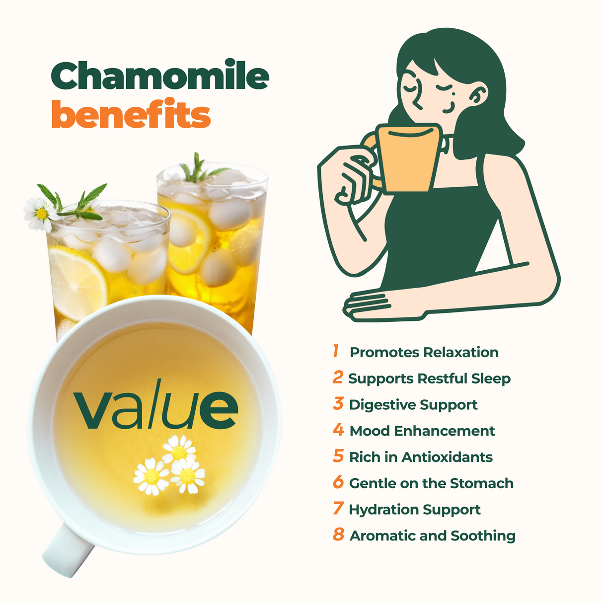 100% Pure Chamomile Herbal Tea, 60 bags