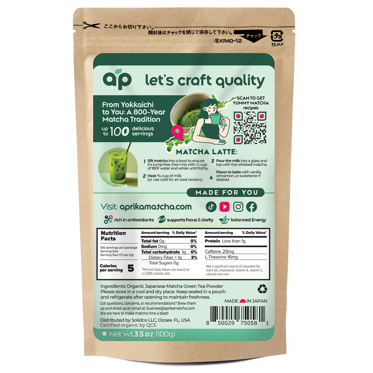 Culinary Grade Organic Matcha Powder