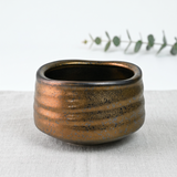 Bronze Ceramic Matcha Bowl 17 oz with Rolled Rim, Matcha Chawan for Whisking and Drinking, Tea Ceremony Bowl