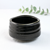 Black Ceramic Matcha Bowl 17 oz with Rolled Rim, Matcha Chawan for Whisking and Drinking, Tea Ceremony Bowl