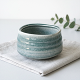 Seafoam Ceramic Matcha Bowl 17 oz with Rolled Rim, Matcha Chawan for Whisking and Drinking, Tea Ceremony Bowl