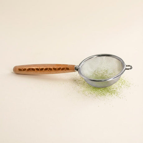 Matcha Sifter 60 Mesh | Wooden Handle Sifter | Fine Mesh Powder Sifter for Matcha and Hojicha