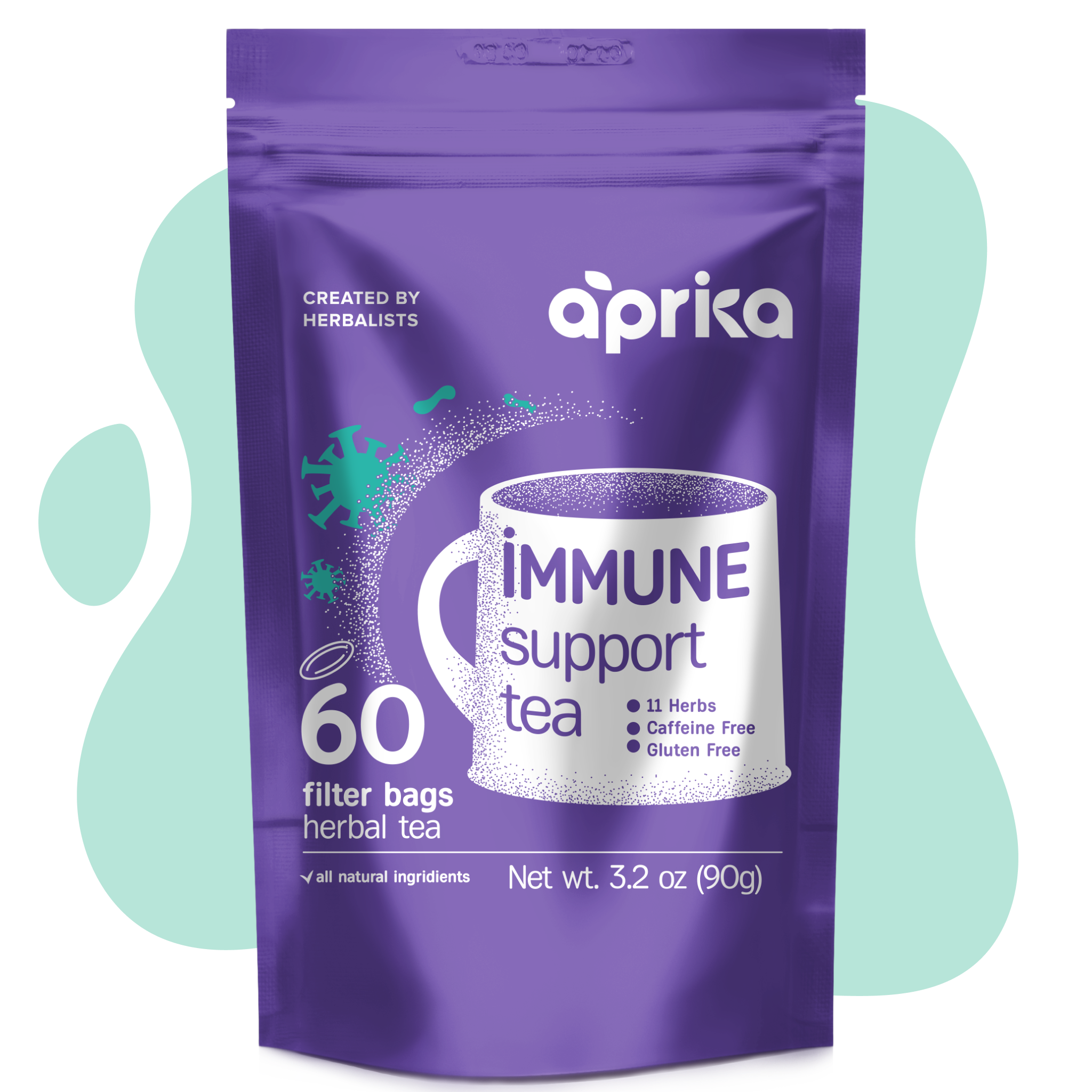 Immunity Support Tea Immune System Support Herbal Tea, 60 Bags – Aprika Life