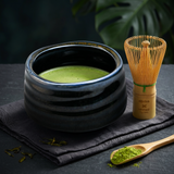 Deep Blue Ceramic Matcha Bowl 17 oz with Rolled Rim, Matcha Chawan for Whisking and Drinking, Tea Ceremony Bowl