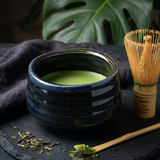 Deep Blue Ceramic Matcha Bowl 17 oz with Rolled Rim, Matcha Chawan for Whisking and Drinking, Tea Ceremony Bowl