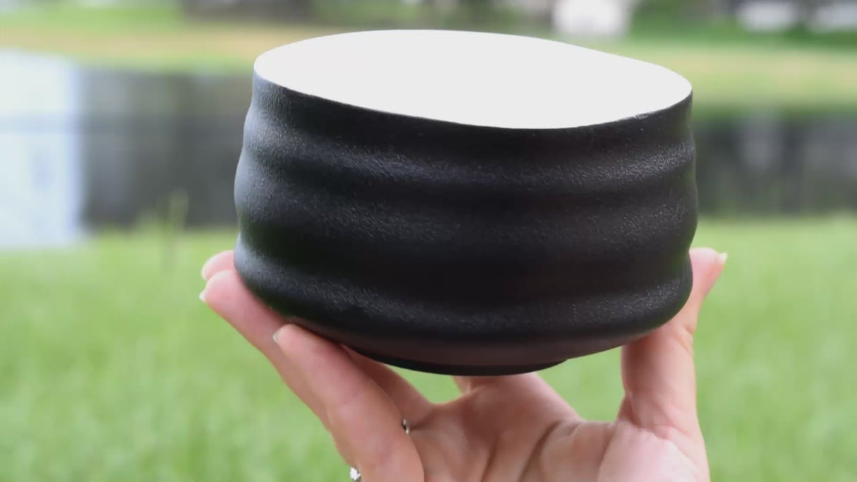 Black and White Ceramic Matcha Bowl